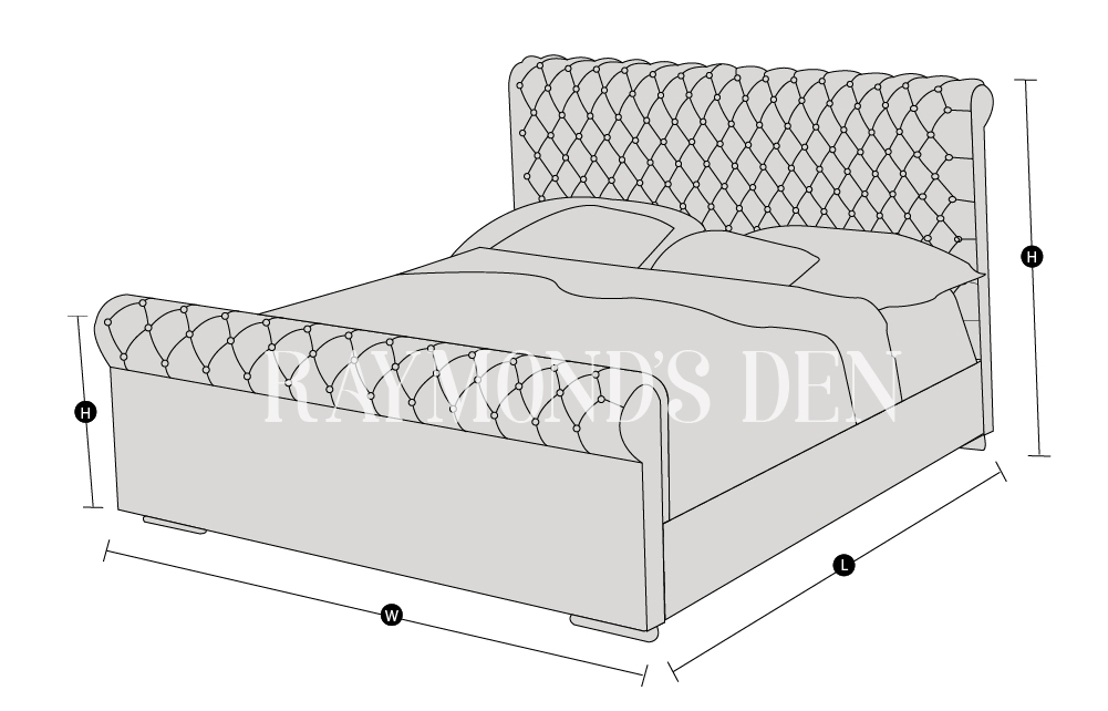 Raymond's Den Bed Technical Drawing Florence Range